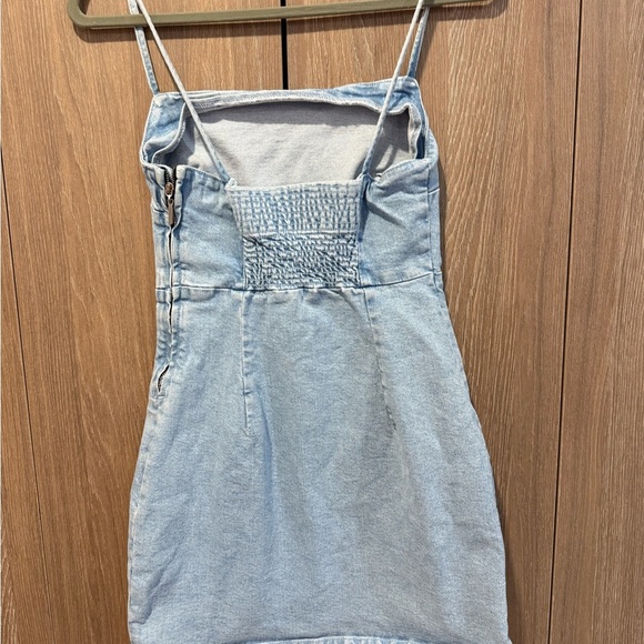 Zara Blue Spaghetti Strap Sheath Mini Dress - Picture 2 of 5